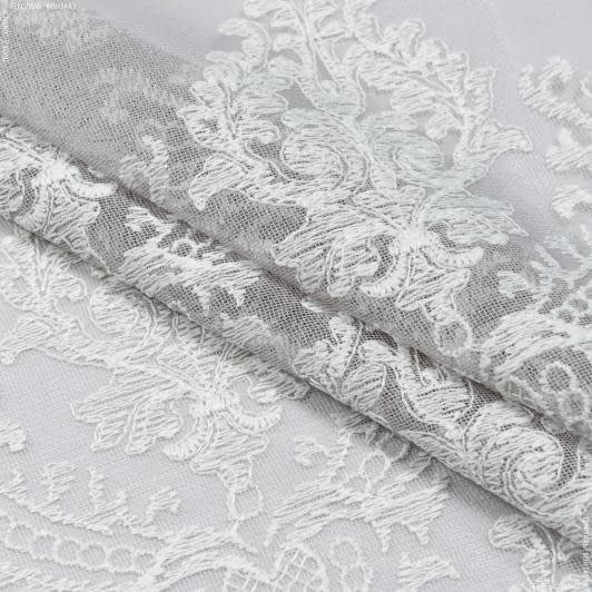 Ткани гардинные ткани - Тюль вышивка Виталина серый (купон)