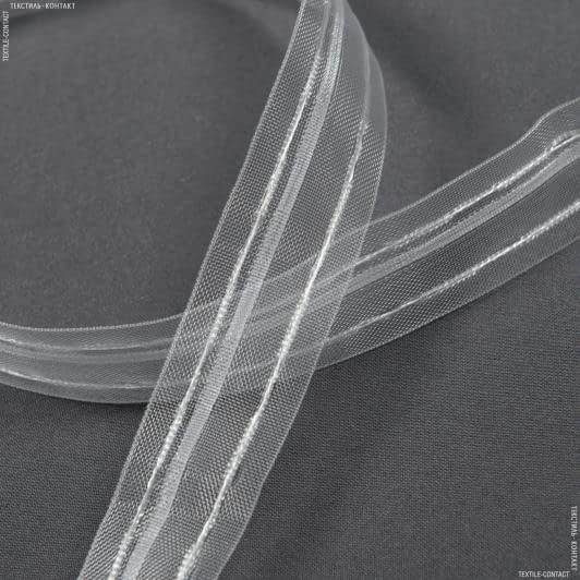 Ткани все ткани - Тесьма шторная Косая сборка в лево прозрачная 30мм±0.5мм/50м