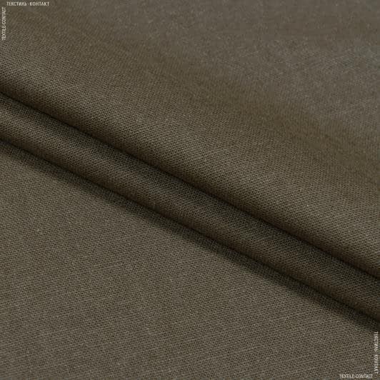 Тканини портьєрні тканини - Декоративний Льон колір тютюн
