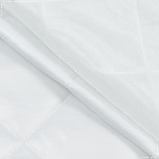 Ткани утеплители - Плащевая Руби лаке стеганая с синтепоном 100г/м 7см*7см цвет белый