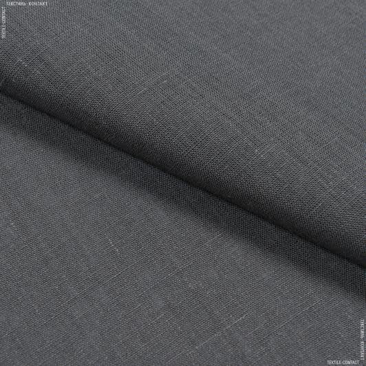 Ткани лен - Ткань льняная т./серый