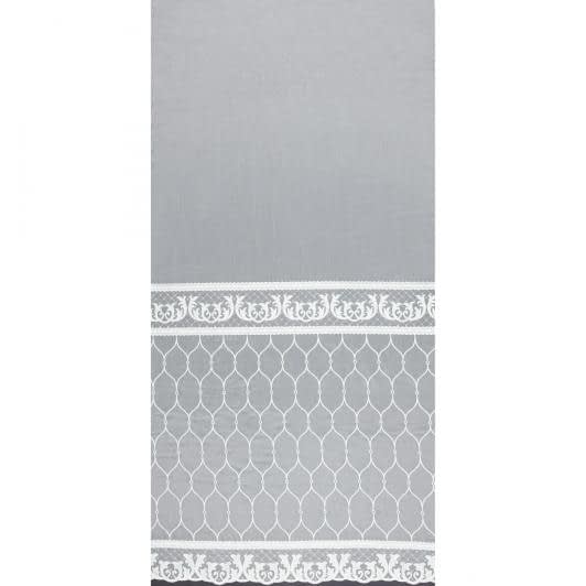 Ткани для тюли - Тюль микросетка вышивка Мабель белая с фестоном