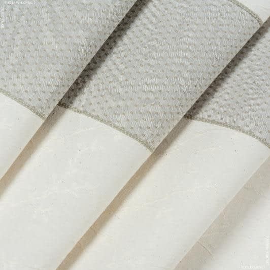 Тканини бавовняні сумішеві - Декоративна тканина Гілка смуга молочний, пісок