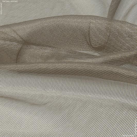 Тканини гардинні тканини - Тюль сітка Барбара бежево-золота з обважнювачем