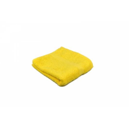 Ткани махровые полотенца - Полотенце махровое с бордюром желтое 40х70