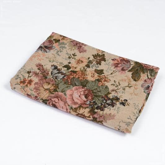 Ткани готовые изделия - Покривало гобеленовое Прованс розы бордовые 145х210 см (145010)