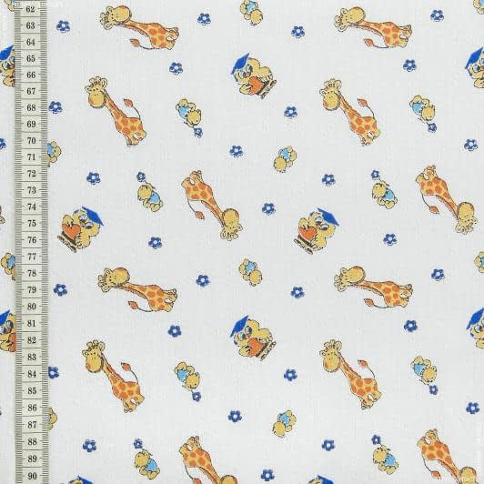 Ткани для детского постельного белья - Ситец детский  тк жираф оранжевый