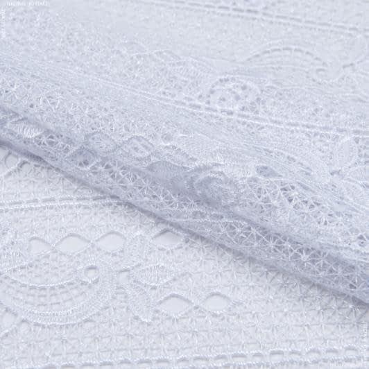 Тканини гардинні тканини - Фіранка мереживо Трояндочки колір крем 60 см
