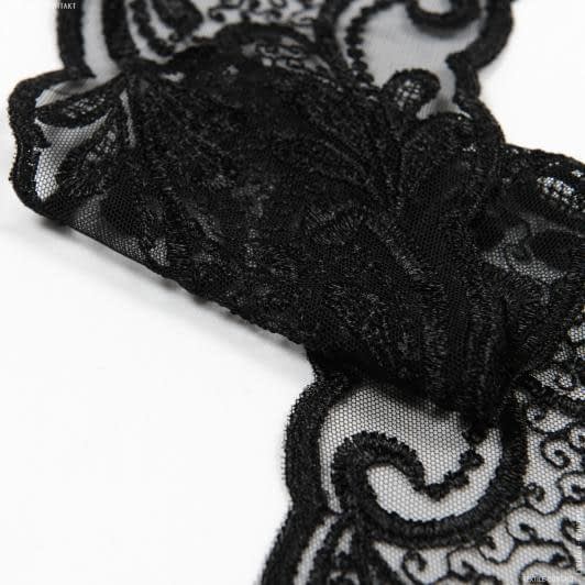 Ткани ритуальная ткань - Декоративное  кружево Мелани черный  10.5 см