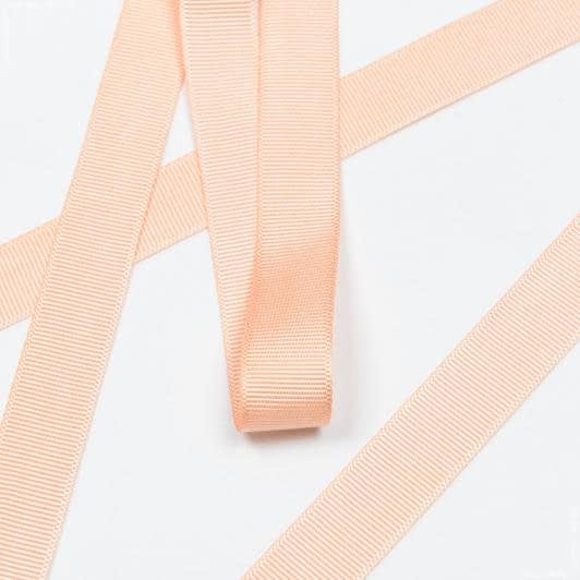 Ткани для украшения и упаковки подарков - Репсовая лента Грогрен  цвет персиковый 20 мм