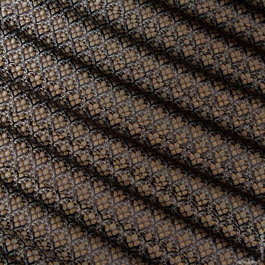 Ткани для портьер - Декор жаккард Рио лилия коричнев.медь