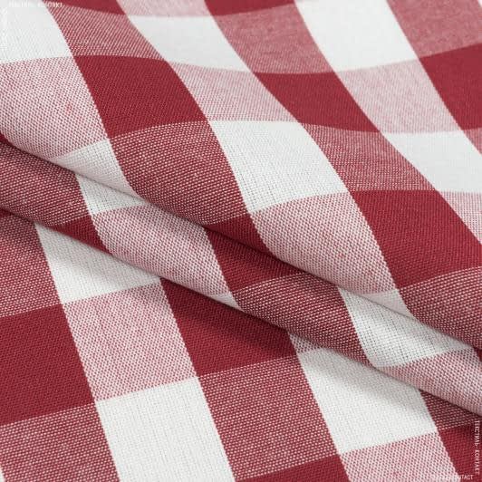 Тканини для декоративних подушок - Декоративна тканина Кент клітинка середня червона