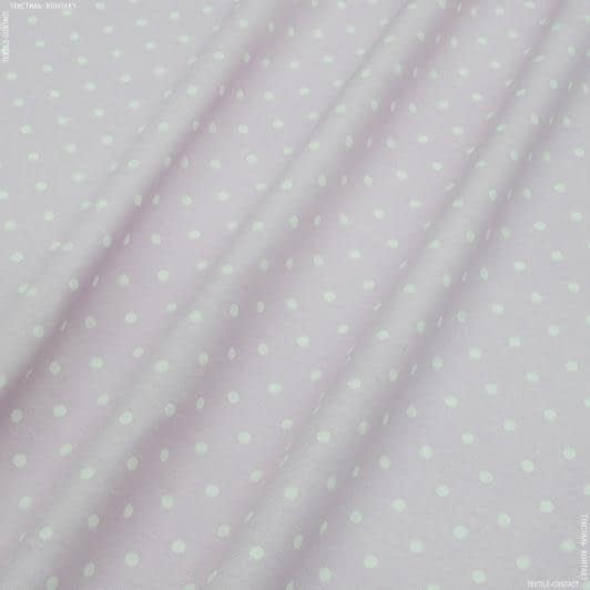Тканини для м'яких іграшок - Декоративна тканина Севілла горох білий фон ніжно-рожевий