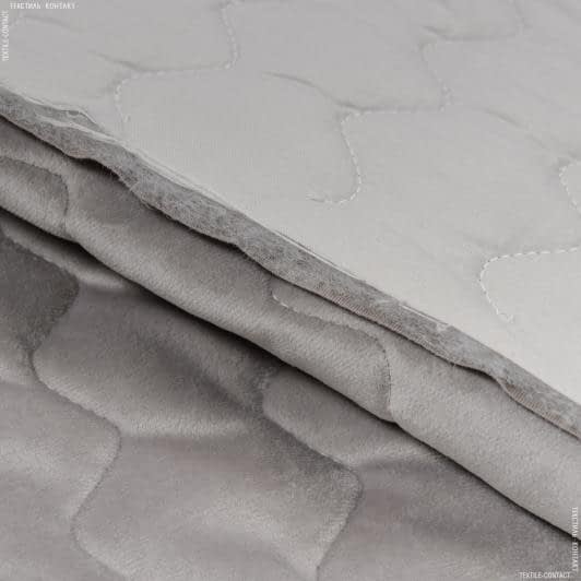 Тканини для покривал - Декоративний стьоганий велюр НАРОА/NAROA сизий