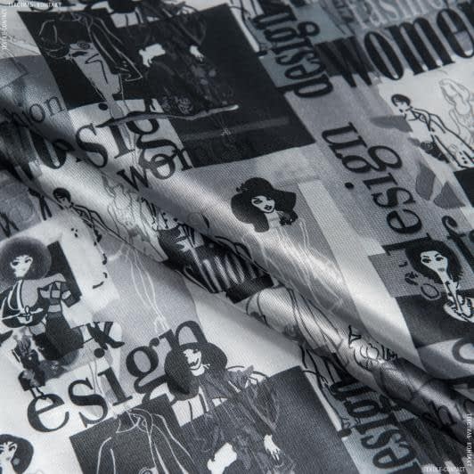 Тканини підкладкова тканина - Підкладка принт fashion сірий