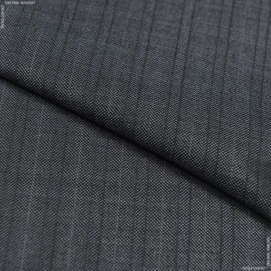 Тканини для штанів - Костюмна крап у темно-сіру смужку