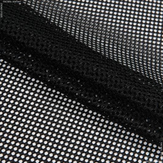 Ткани трикотаж - Сетка сигнальная крупная черная