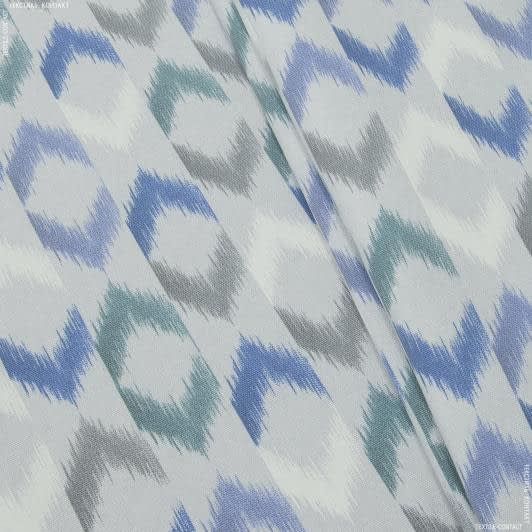 Ткани портьерные ткани - Декоративная ткань лонета Карнел серый, зеленый, синий