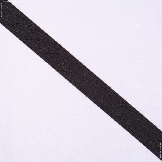 Ткани готовые изделия - Липучка Велкро пришивная жесткая часть черная   20мм/25м