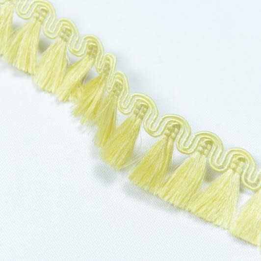 Ткани фурнитура для декора - Бахрома кисточки  КИРА блеск /  желтый  30 мм (25м)