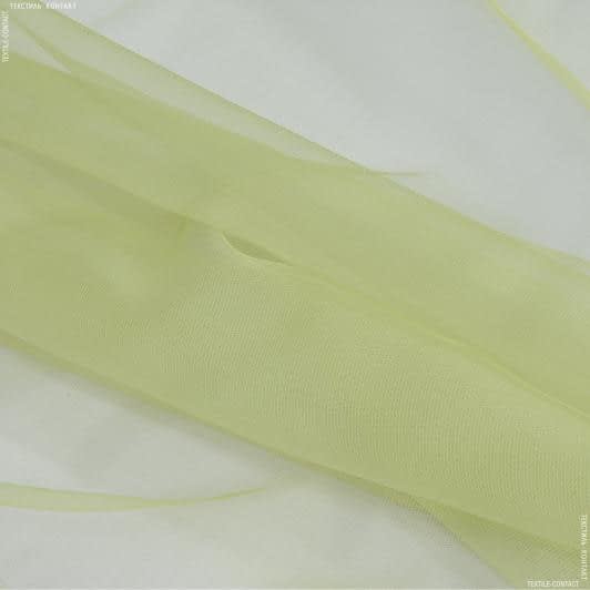 Ткани гардинные ткани - Тюль сетка лайт Вива цвет липа с утяжелителем