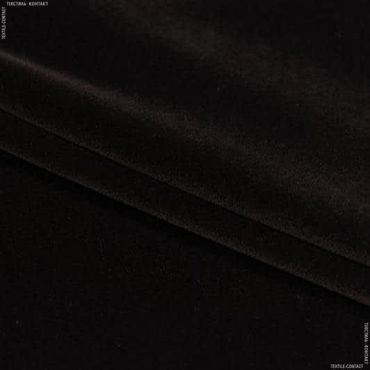 Ткани портьерные ткани - Велюр Пиума черный шоколад СТОК