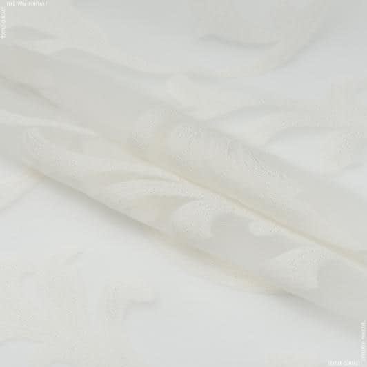 Ткани гардинные ткани - Тюль с утяжелителем Органза  жаккард / молочный