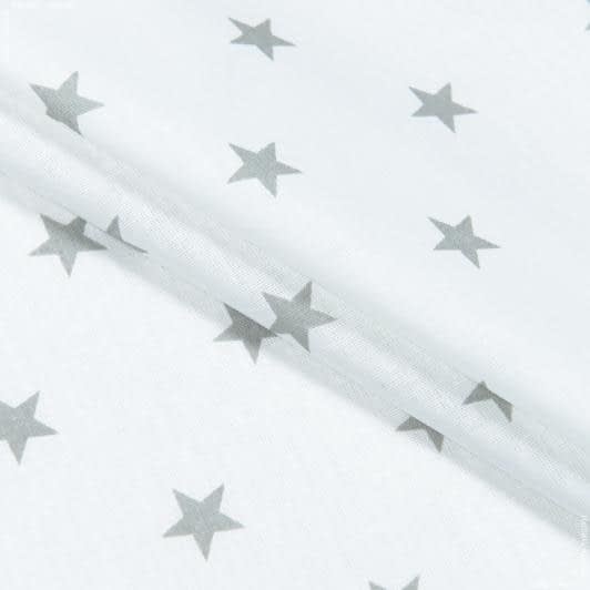 Тканини для дитячої постільної білизни - Бязь набивна зірки сірий