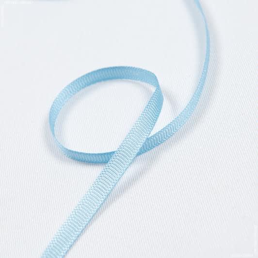 Тканини фурнітура для декора - Репсова стрічка Грогрен /GROGREN блакитна 5 мм