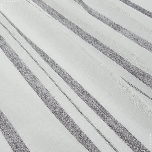 Ткани для рукоделия - Тюль кисея Кени молочная полоска сизо-фиолетовая с утяжелителем