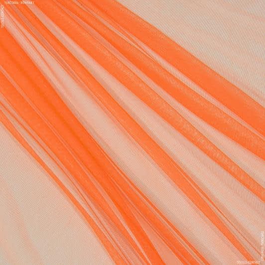 Тканини гардинні тканини - Тюль сітка міні Грек колір ультра оранж