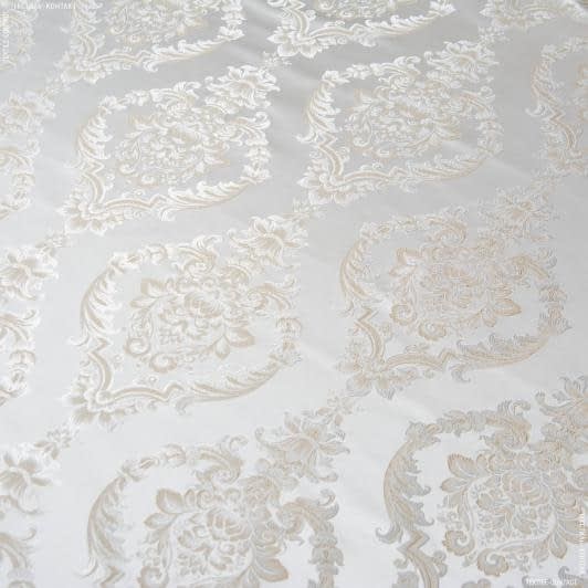 Ткани портьерные ткани - Декор жаккард Рио вензель св.беж т.беж