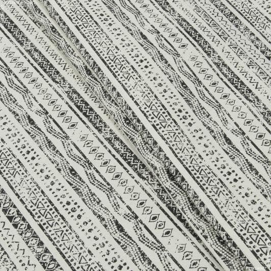 Ткани для пэчворка - Декоративная ткань Мохикан полоса графика, черный