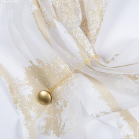 Ткани для декора - Магнитный подхват Круг на тесьме матовое золото 35мм.