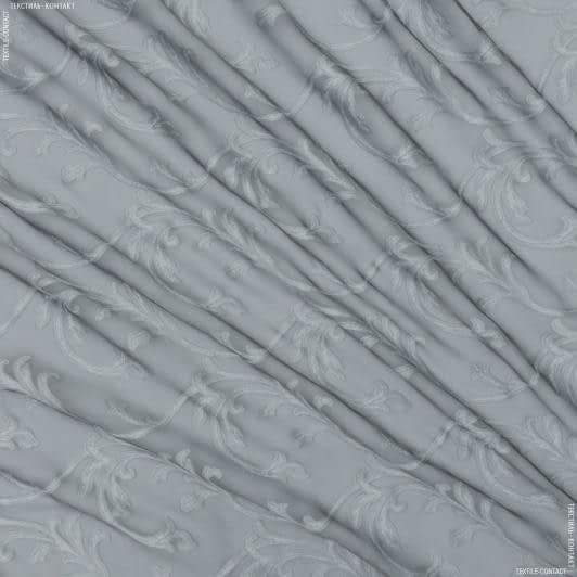 Тканини органза - Тюль органза жакард В'язь колір сірий, молочний з обважнювачем