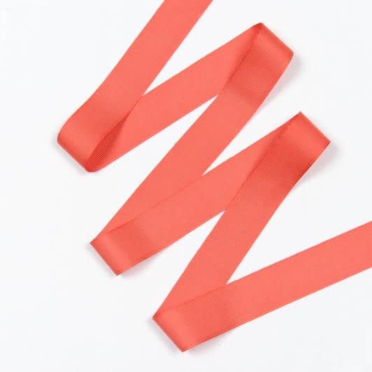 Ткани для украшения и упаковки подарков - Репсовая лента Грогрен  цвет коралловый 30 мм