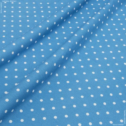 Ткани для квилтинга - Декоративная ткань Севилла горох небесно-голубой
