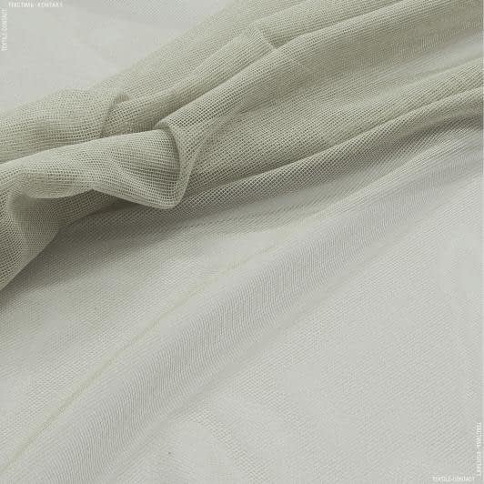 Ткани гардинные ткани - Тюль сетка Крафт цвет ракушка с утяжелителем