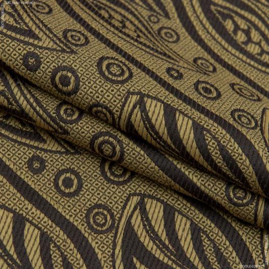 Тканини для декоративних подушок - Декор-гобелен Прего колір старе золото, коричневий