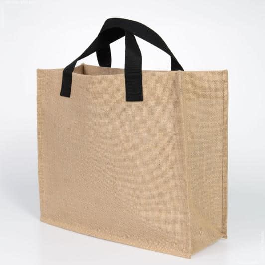 Ткани сумка шоппер - Сумка Джути 45х40х17 ТаKа Sumka мешковина ламинированная (ручка 50 см)