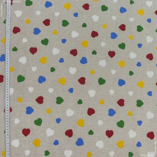 Ткани для сумок - Декоративная ткань  цветные сердечка / amor 
