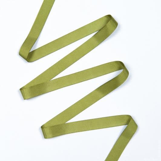 Ткани фурнитура для декоративных изделий - Репсовая лента Грогрен  цвет темно оливковый 20 мм