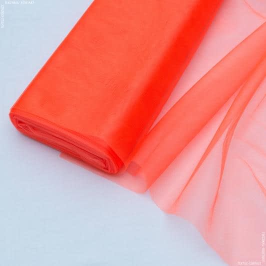 Ткани для декора - Фатин блестящий морковно-оранжевый