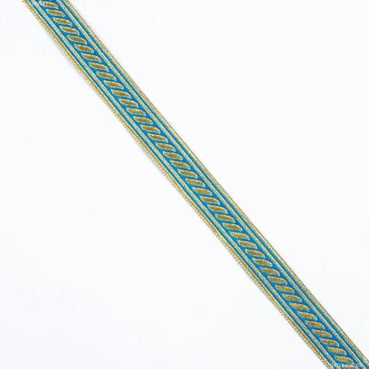 Тканини фурнітура для дома - Тесьма окант. церковна ольга золото блакитна