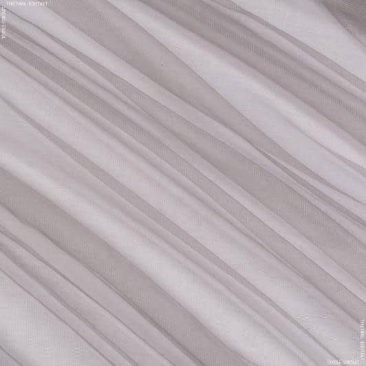 Ткани сетка - Тюль микросетка Паулина серая с утяжелителем