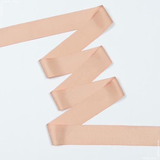 Тканини фурнітура і аксесуари для одягу - Репсова стрічка Грогрен світло бежево-рожева 41 мм