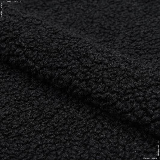 Ткани мех для воротников - Мех искусственный Тедди черный