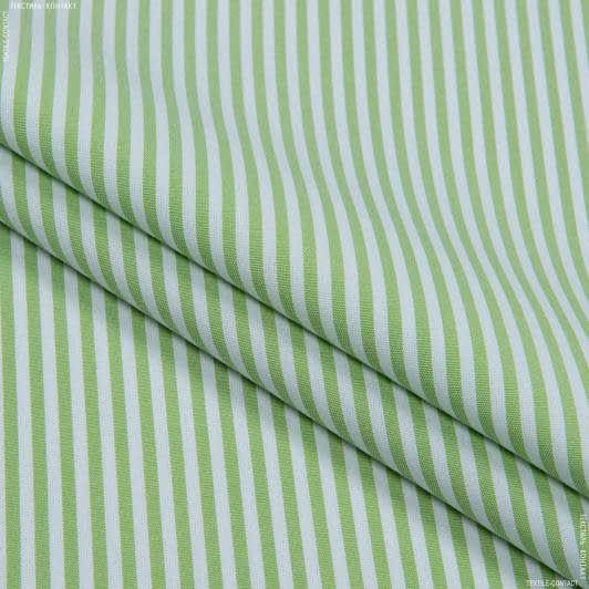 Ткани портьерные ткани - Декоративная ткань Рустикана полоса узкая цвет зеленое яблоко