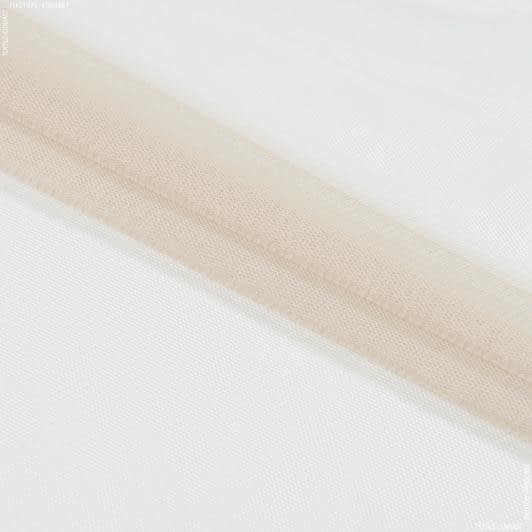Ткани ненатуральные ткани - Тюль сетка  мини Грек кремово-бежевый