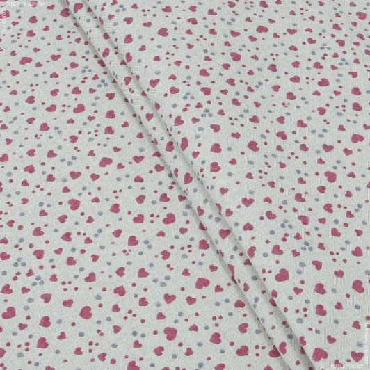 Ткани портьерные ткани - Декоративная ткань Гооден сердечки розовые